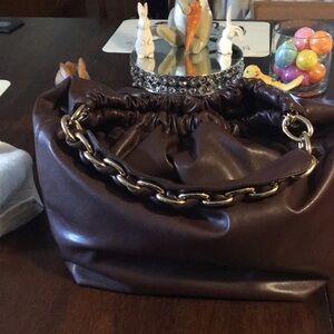 Chocolate Brown Women's Chain-Handle Shoulder Bag